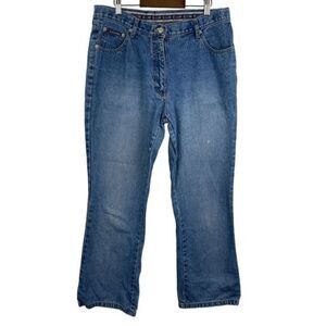 Vintage Y2K B U M Equipment Wide‎ Leg Jeans Womens 12 Blue Streetwear Baggy 90s